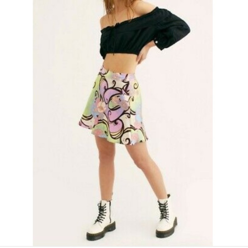 Free People Phoebe Print Mini Skirt